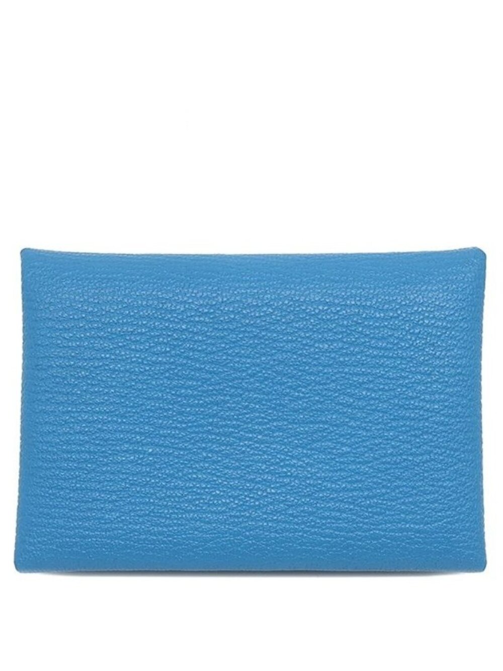 Hermes Card Case Calvi Duo Verso Chevre Blue Zanzibar Mint Silver Fragment